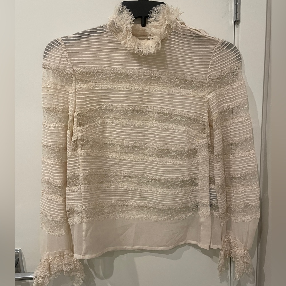Isabel Marant Sondra Victorian Blouse - Silk Lace and Ruffle Blouse